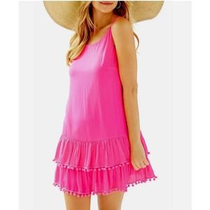 EUC Lilly Pulitzer Women's Pom Pom Natashia Kir Royal Pink Mini Dress XS